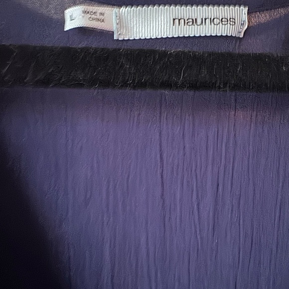 Navy Blue Embroidered Women's Top - Picture 3 of 7